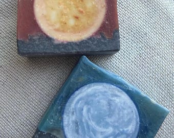 Handmade Moon Soap: Lavender, Sandalwood, Clary Sage Essential Oils