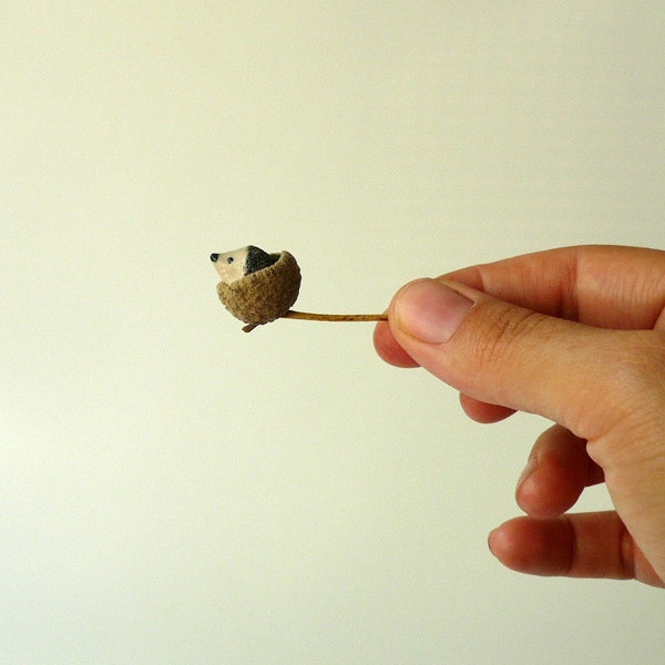 Miniature Hedgehog - Size Extra Small, Tiny Ceramic Sculpture by Eyal Binyamini, StudioLind