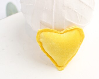 You Make Me Happy - darling newborn velvet heart stuffy in sunshine canary yellow (rts)
