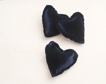 Love For Navy - darling newborn velvet heart stuffy in navy blue (rts)