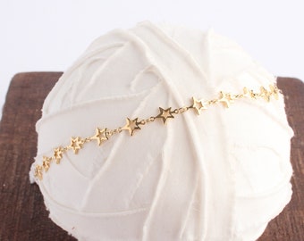 Written In the Stars - darling halo style crown tieback in dainty gold star cutouts  (RTS)