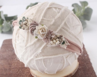 Fawn - headband halo tieback -  hand dyed silk  - photography prop