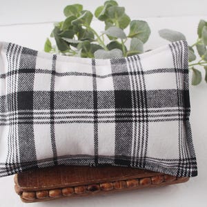 Zachary - Taie d'oreiller pour nouveau-né en flanelle de coton douce à carreaux en noir et blanc