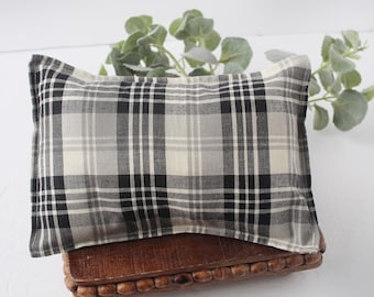 Adden - newborn pillow sham and plaid in black, cream and beige