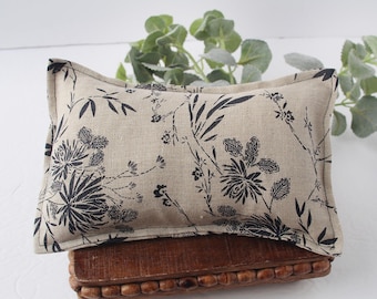 Buckwheat  - pillow sham case in neutral tan, beige and black floral print