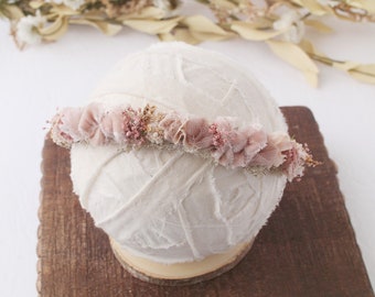 A Kiss of Blush - darling halo style headband in blush pink, dusty mauve, dusty pink, cream, ivory, vanilla and beige