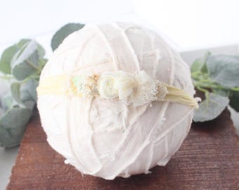Banana Taffy - Hand-Dyed Silk Headband Tieback – pale yellow, Recycled Materials
