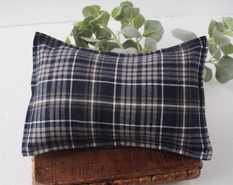 Eric - newborn pillow sham in dusty blue, navy blue, beige, grey and white