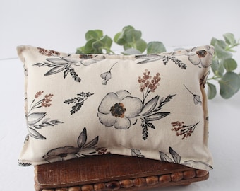 Magnolia  - Floral Leaf Print Pillow Sham – Beige Cream Tan, Newborn Photography Prop