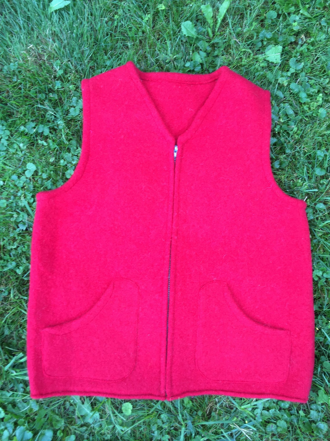 41 Red Felted Wool Adult Vest Etsy
