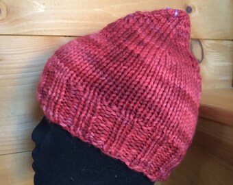 Toasty, Warm, Soft Superwash Merino Wool Handknit Hat