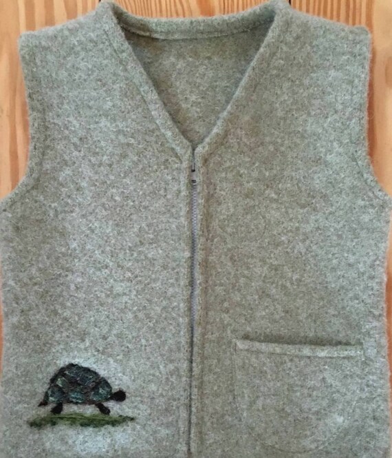 Light Jade Green Felted Wool Child's 