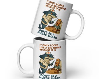 Nurse Shark White glossy mug