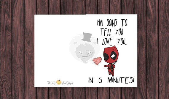 Carte Deadpool Carte De Saint Saint Valentin Carte Etsy