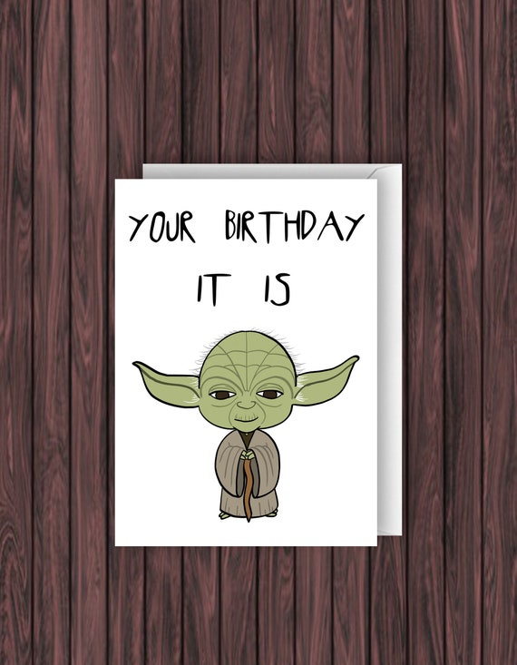 Goede Yoda Birthday Card. Star Wars Birthday Card. Birthday Card. | Etsy UF-75