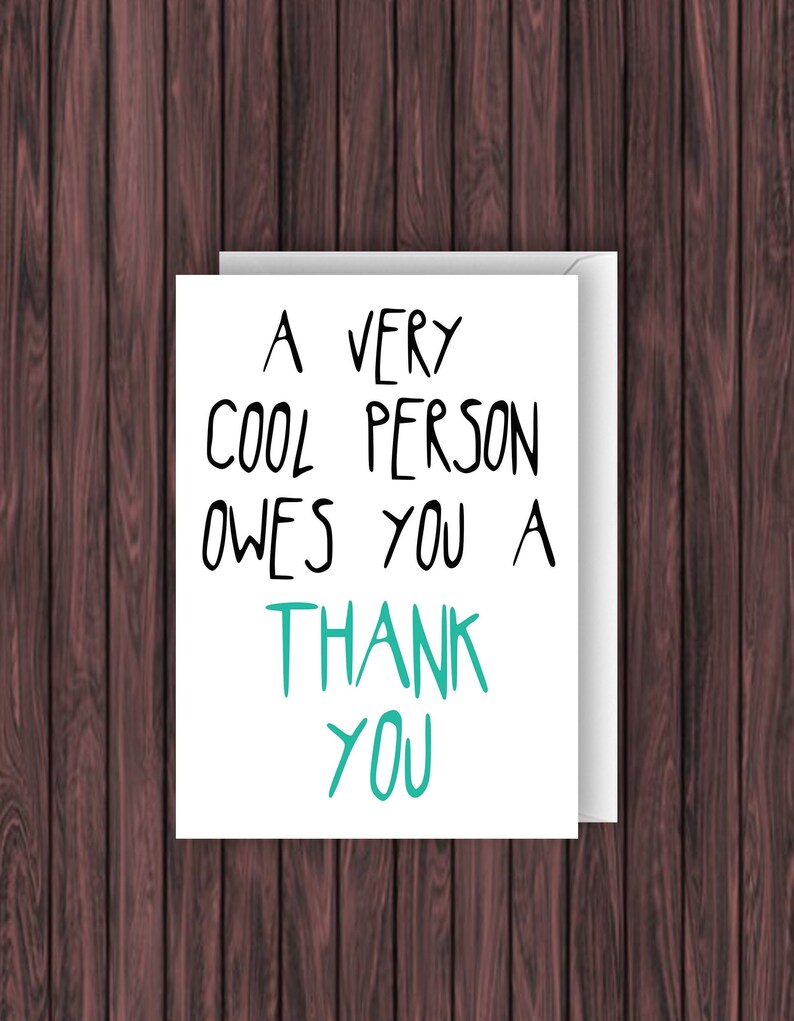 Thank You Card Funny Thank you Card Thanks Card Etsy UK