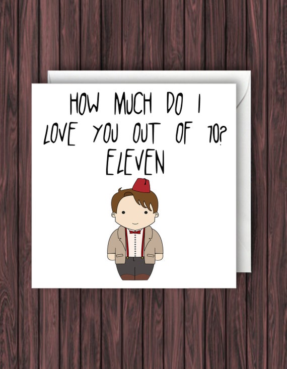 doctor who valentines day card 11th doctor card eleventh etsy