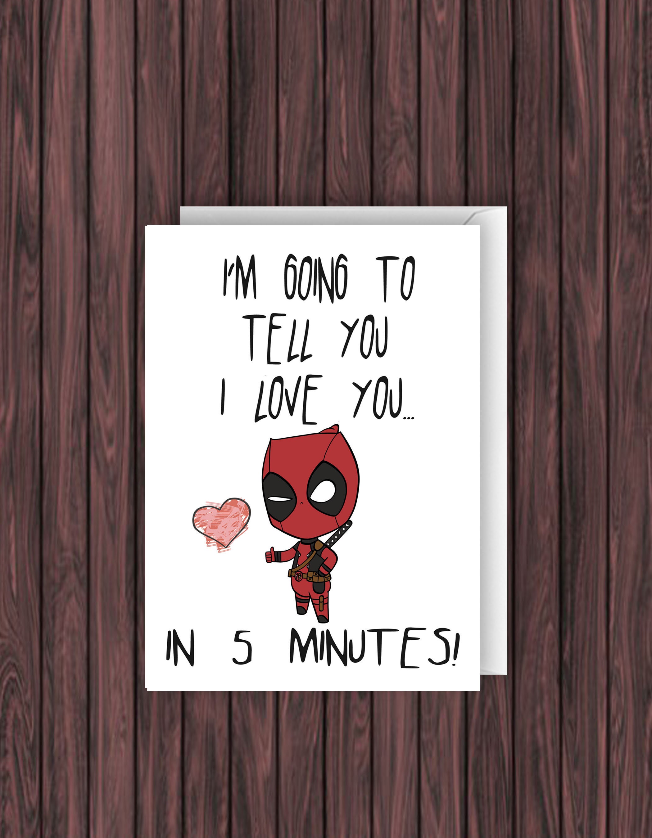Carte Deadpool Carte De Saint Saint Valentin Carte Etsy