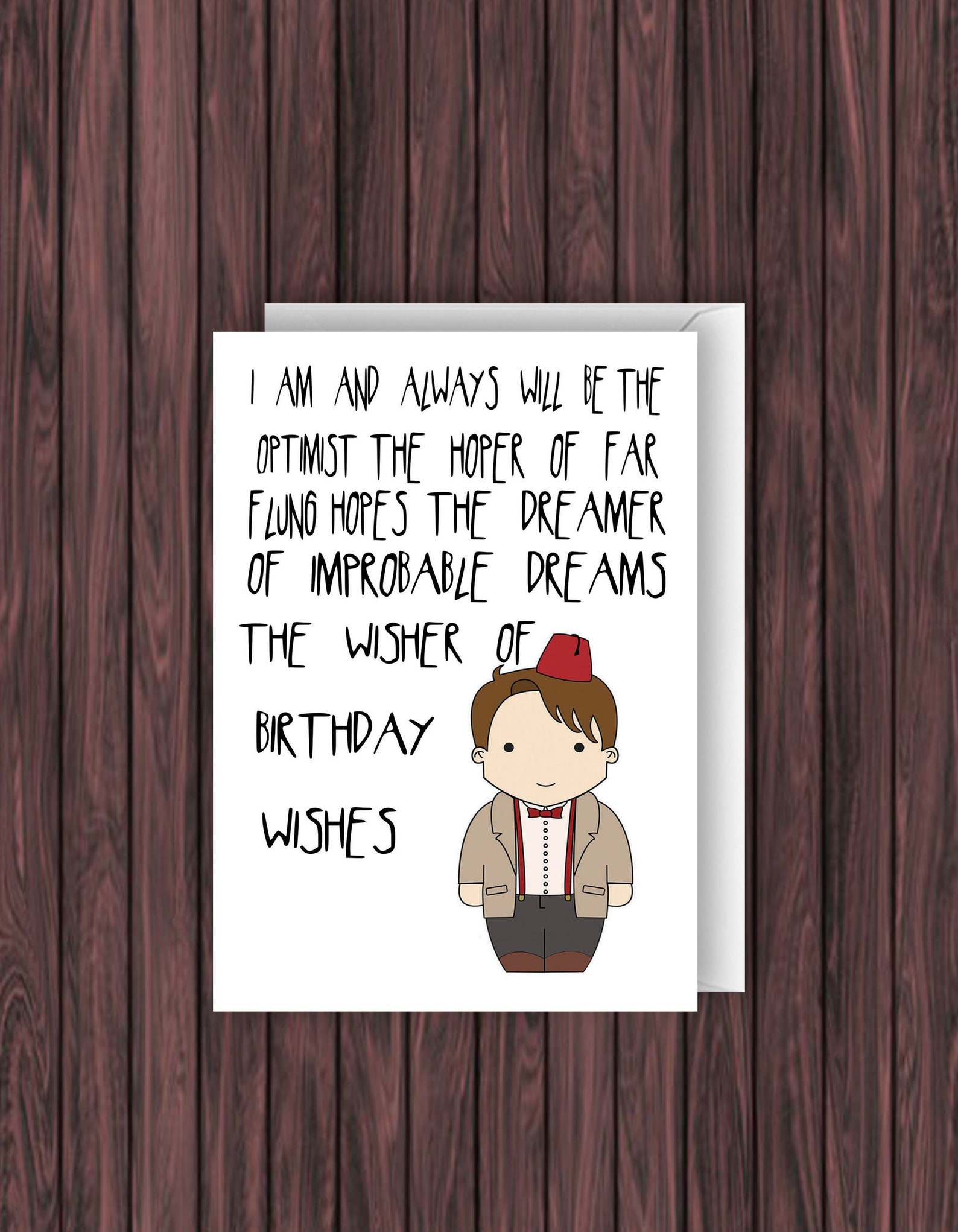 Doctor Who Birthday Card. Dr Who Birthday Card. 11th Doctor | Etsy