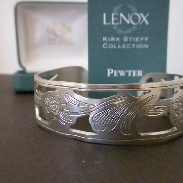 Reserved  Lenox, Pewter Bracelet in Original Box, Kirk Stieff, Pewter Bracelet