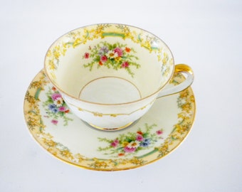 Noritake Gramatan Tea Cup and Saucer, Cira 1933