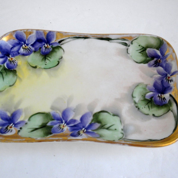 Antique limoges, T&V small vanity tray, 1892-1907 Signed by Artist