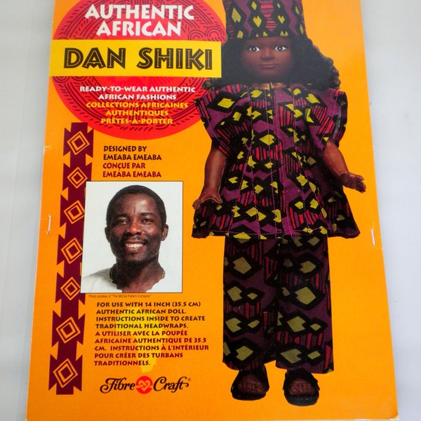 Reserved for Penny Authentic African Dan Shiki Clothing For 14" Doll, 3 Piece Set