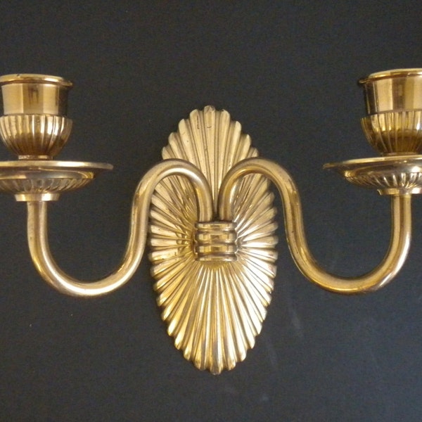 A pair of Brass Wall Sconce, Brass Candle Holders, Brass Candle Holder Sconces Made in India