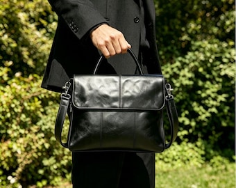Handgefertigte Aktentasche/Handtasche/Laptoptasche aus echtem Leder – ein exklusives Geschenk für Sie oder Ihn.