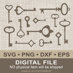 Schloss Und Schlussel Svg Clipart Vintage Png Silhouette Herz Etsy