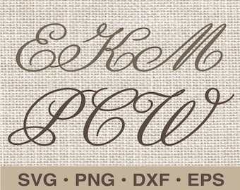 how to write fancy letter Script Monogram SVG Calligraphy Monogram file PNG Curly Letters font svg Cricut Design Space Silhouette dxf eps Instant Download