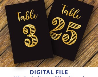 31 60 printable table numbers 4x6 gold and black table number etsy