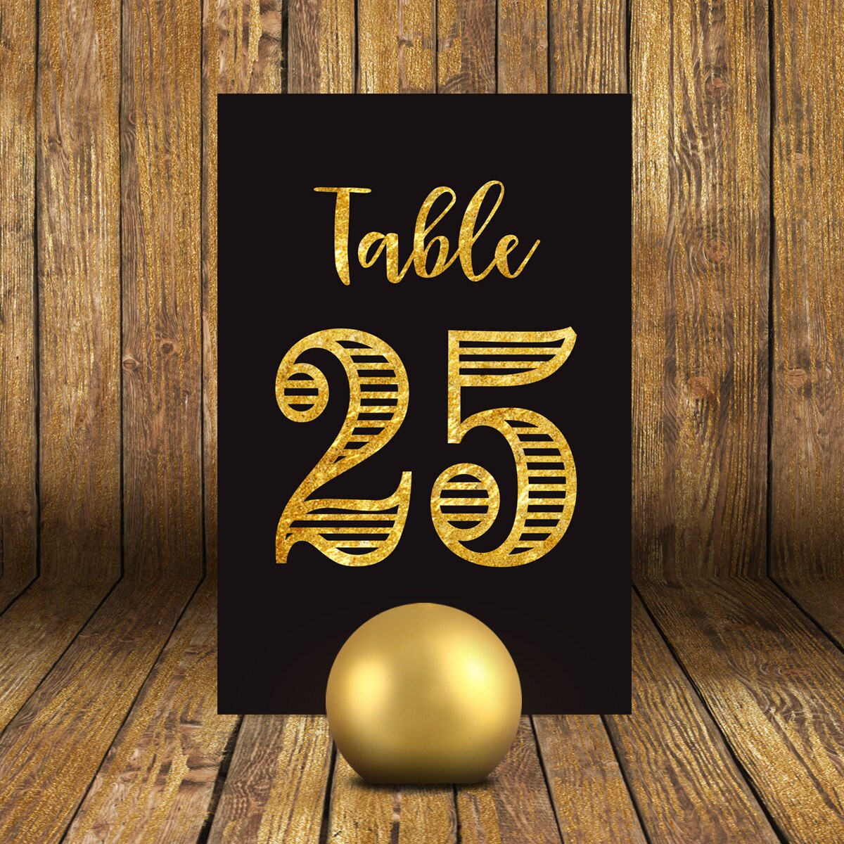 Black and Gold Table Numbers 4x6 Wedding Table Number Etsy