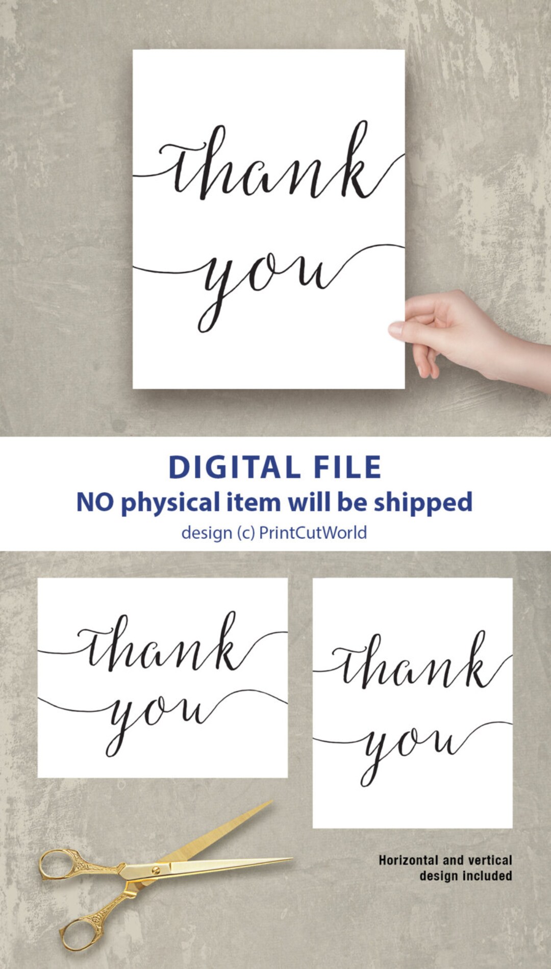 Thank You Sign Template 8x10 Classic Wedding Thank You Card - Etsy