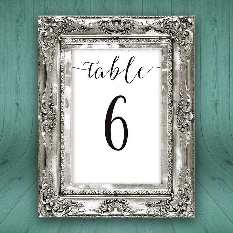 5x7 Table Numbers Printable Black And White Wedding Decor 1 30 Etsy