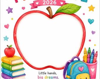 Recuerdo de la huella de la mano del primer día de preescolar