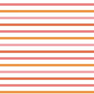 May include: A repeating pattern of horizontal stripes in alternating colours of light pink, bright orange, and white. The lines are uniform in width and span across the entire frame, creating a consistent and balanced graphic design element.