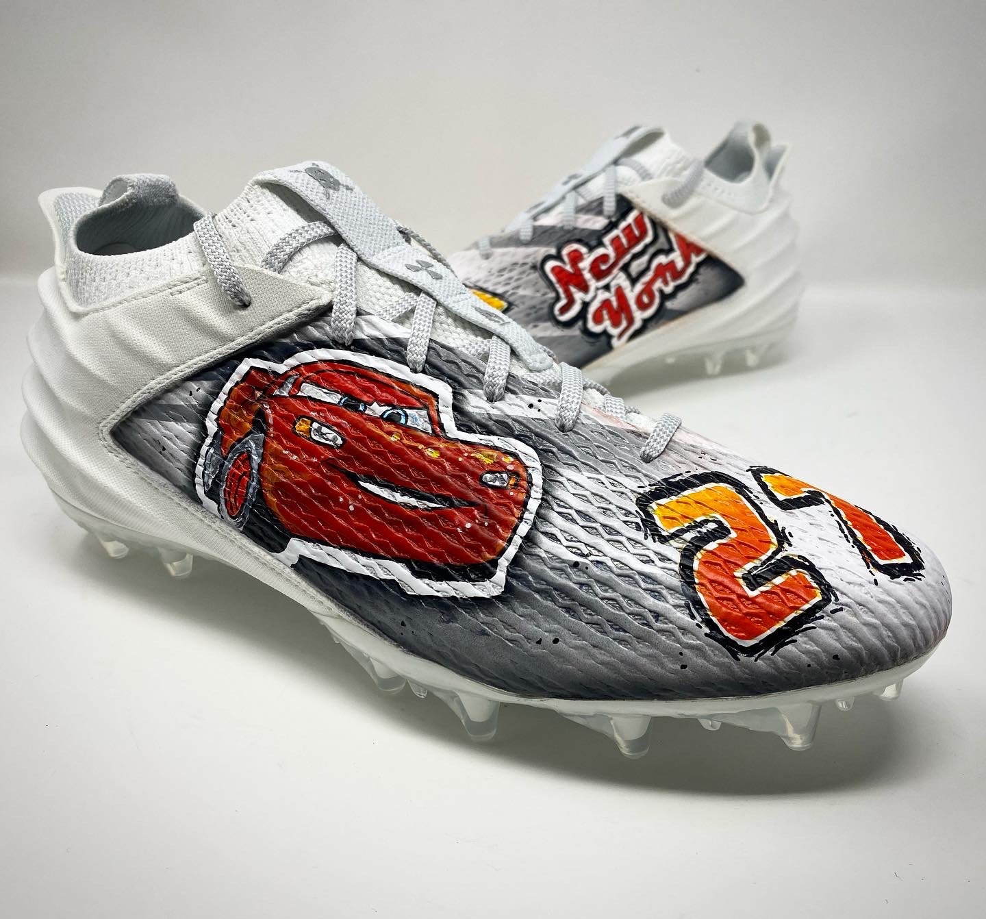 Spider man color way custom cleats #fyp #customshoes #football