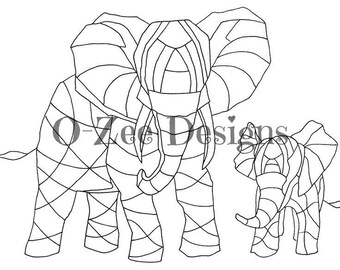 elephants template etsy