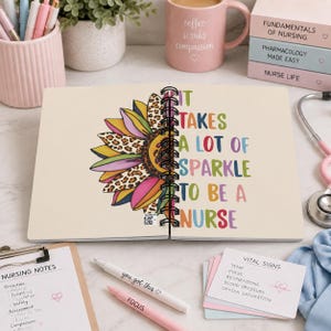 Nursing Student Spiral Journal, Future Nurse Notebook, Clinical Notes Planner, RN Study Journal 5x7