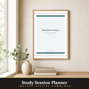 Study Session Planner | Weekly Goals, Exam Countdown (Digital Download)