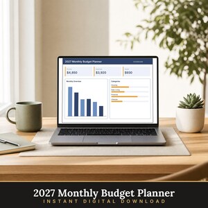 Budgetplaner 2027 | Datierte Budgettabelle | Excel & Google Tabellen | Sofort-Download