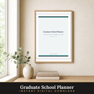 Graduate School Planner | PhD Research, Goals, Deadlines (Digital Download)
