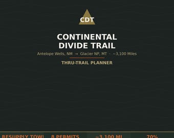 Continental Divide Trail Planner | CDT Thru Hike Navigation, Permits (Fillable PDF)