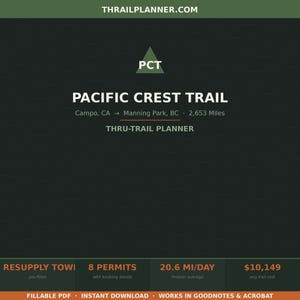 Wanderplaner für den Pacific Crest Trail | Nachschub, Genehmigungen, Tempo (Ausfüllbares PDF)