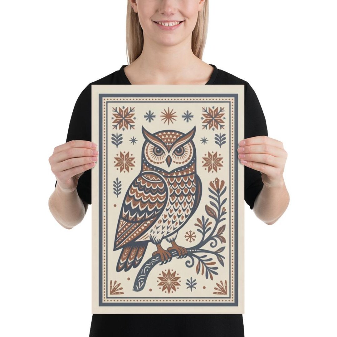 Scandinavian Folk Art Wall Decor - Owl - Etsy