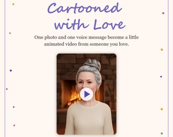 Birthday Gift for Grandma, Personalized Video Message, Photo to 3D Cartoon Talking Card with Real Voice