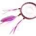 Dreamcatcher, Dream catcher, Handmade feather necklace or home decor, Lilac violet purple necklace with genuine amber and wooden beads