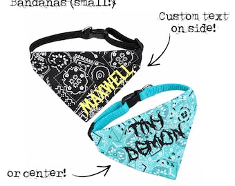 Bandana personnalisé pour petit chien, polices punk hardcore gothiques