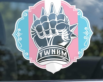 YWNBM Transparent Sticker, Spiked Fist Clear Vinyl Decal, Bold Feminist Punk , Waterproof Laptop Tumbler Car Decal Magnet Waterproof Gift